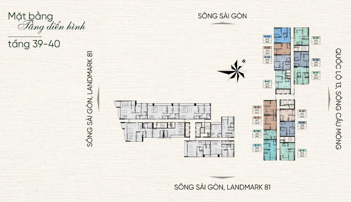 Mặt bằng tầng 39-40 A&T Sài Gòn Riverside