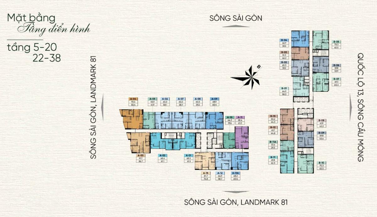 Mặt bằng tầng 4  A&T Sài Gòn Riverside
