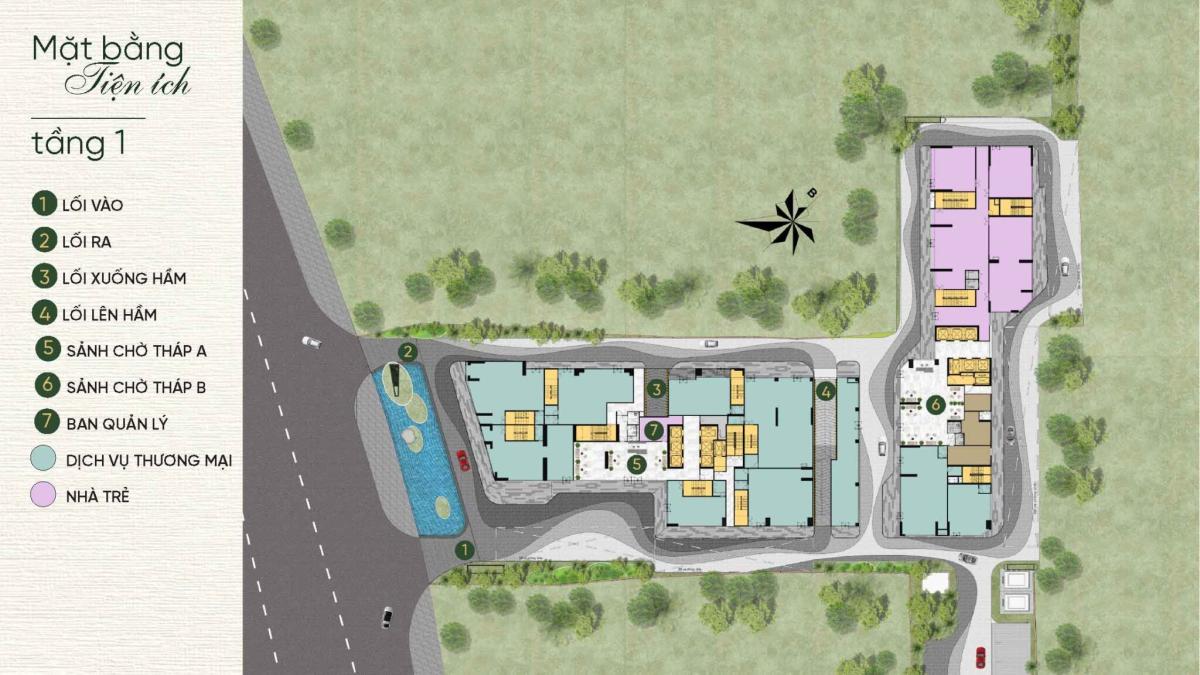 Mặt bằng tầng1  A&T Sài Gòn Riverside
