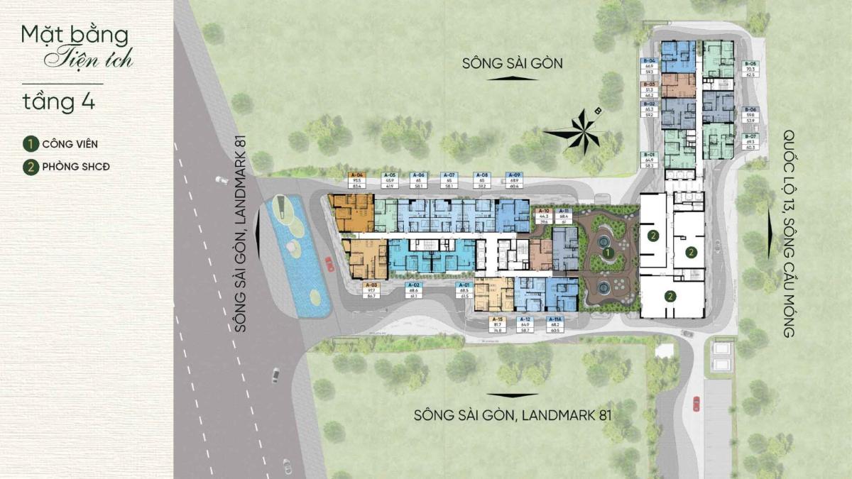 Mặt bằng tầng 4  A&T Sài Gòn Riverside