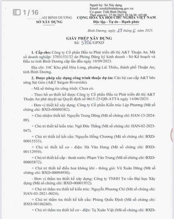 pháp lý dự án A&T Saigon Riverside